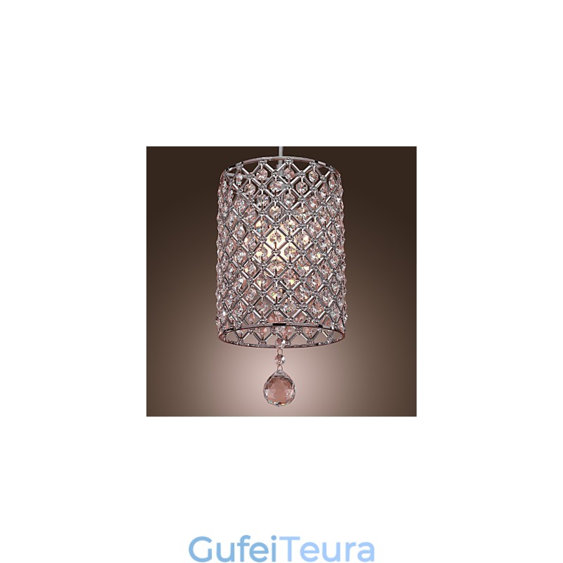 אור תליון טיפת קריסטל בסגנון צילינדר