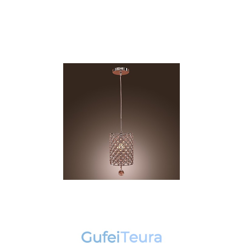 אור תליון טיפת קריסטל בסגנון צילינדר