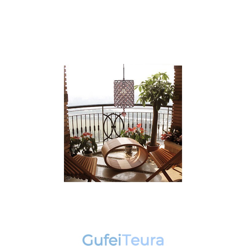 אור תליון טיפת קריסטל בסגנון צילינדר