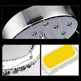 אור תליון קריסטל תאורת תקרה שקוף קריסטל עגול 4 טבעות 40 ס"מ 60 ס"מ 80 ס"מ גופי מקור