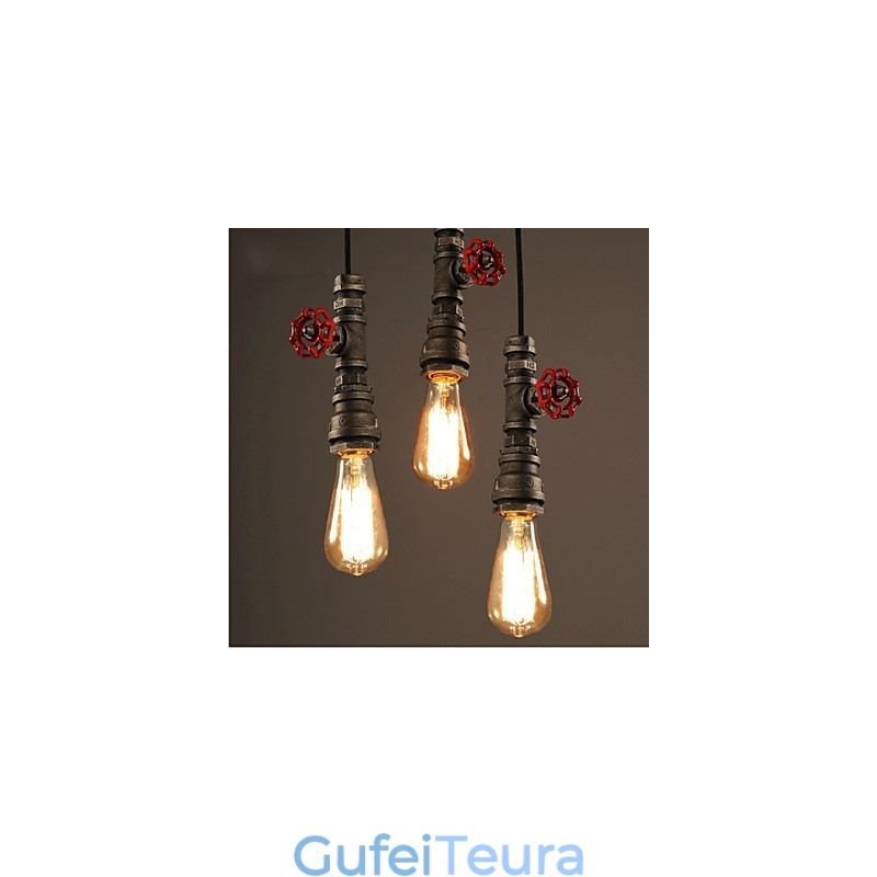 מנורת תלייה רטרו מעשה תפקיד אופינג קישוט לופט מנורת תליון צינור תעשייתי כפרי