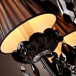 נברשת יוקרה מודרנית שחור קריסטל מגורים 8 אורות