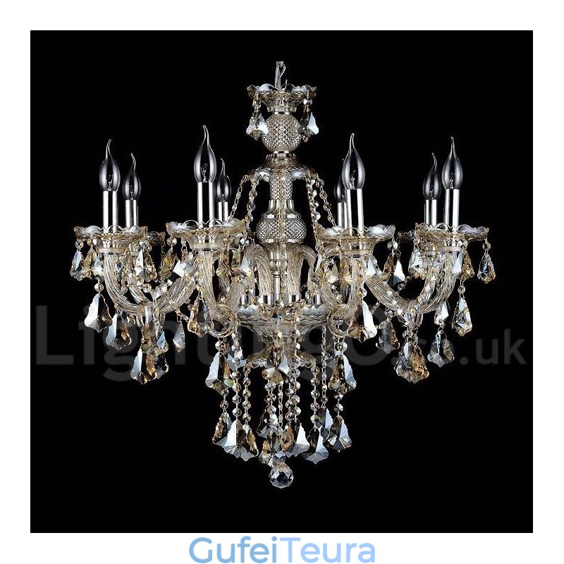 צבע רטרו קוניאק K9 קריסטל מודרני נברשת עם 8 אורות