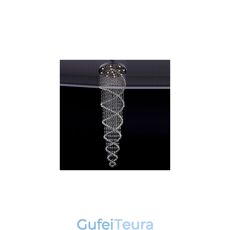 תאורה תליון קריסטל תקרה מנורות 13 אורות מודרני כסף Canpoy שקוף K9 גופי קריסטל