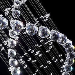 תאורה תליון קריסטל תקרה מנורות 13 אורות מודרני כסף Canpoy שקוף K9 גופי קריסטל