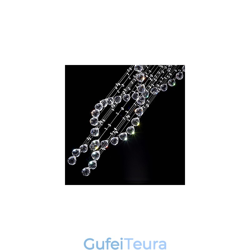 תאורה תליון קריסטל תקרה מנורות 13 אורות מודרני כסף Canpoy שקוף K9 גופי קריסטל