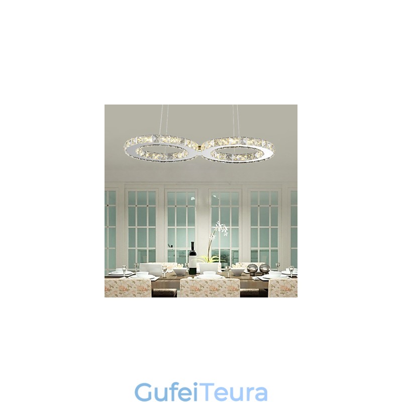 אור תליון מתכת קריסטל כרום עכשווי