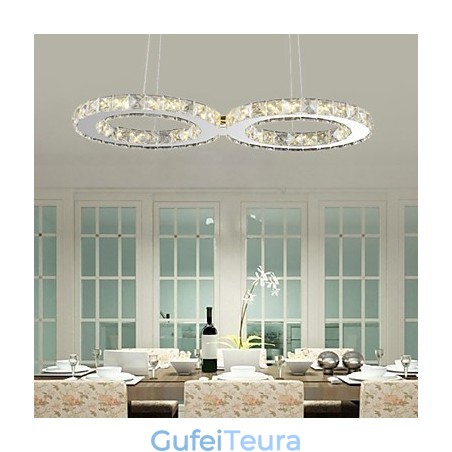 אור תליון מתכת קריסטל כרום עכשווי