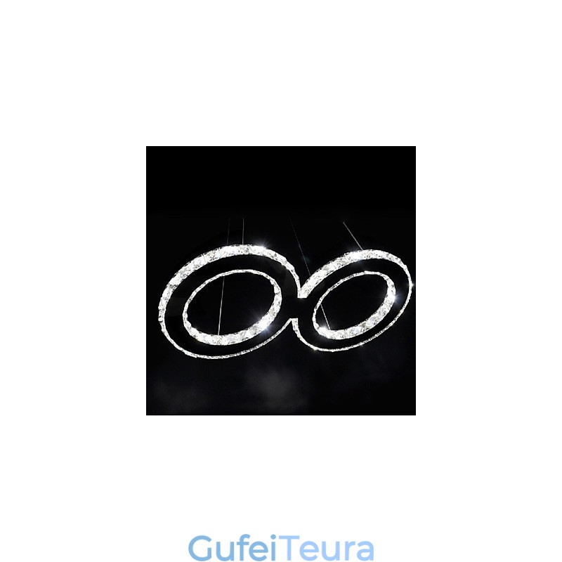 אור תליון מתכת קריסטל כרום עכשווי