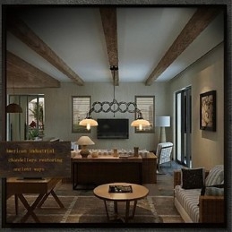 וינטג' מתיחה תליון אור מנורות תליון נגד מנורות תעשייתי בית קפה מתלה תאורה תאורה