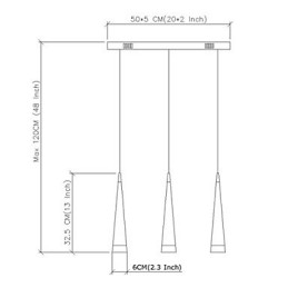אור תליון מתכת כרום מודרני מודרני