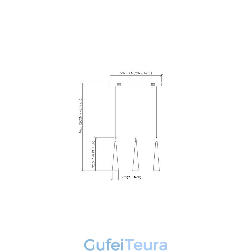 אור תליון מתכת כרום מודרני מודרני