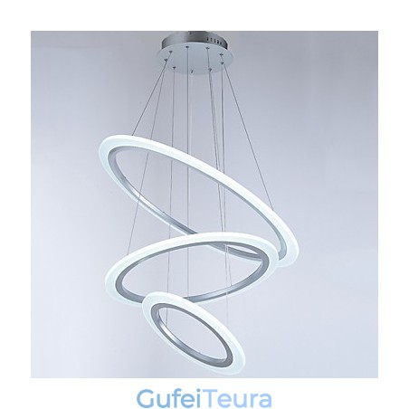 מנורות תליון אקריליק תאורת תקרה נברשת עם DIY 3 טבעות