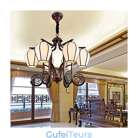 כפרי לודג' נברשת מתכת מצופה אלקטרו בסגנון מיני וינטג'