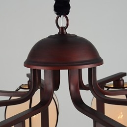 כפרי לודג' נברשת מתכת מצופה אלקטרו בסגנון מיני וינטג'