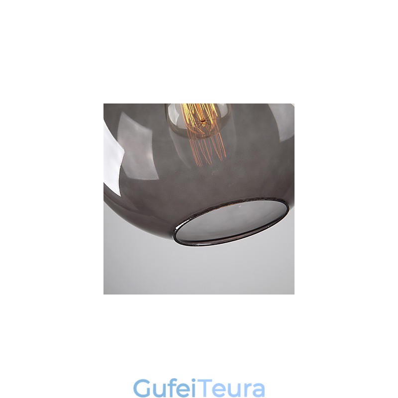 אור תליון זכוכית מודרני בעיצוב בועות אפור עשן עגול