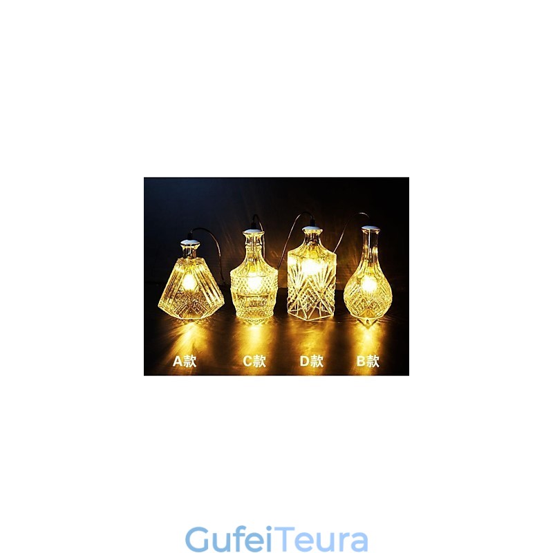 מנורת זכוכית קריסטל 4 אורות גוון בקבוק מינימליסטי