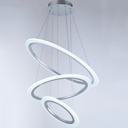 3 טבעת צורת DIY אקריליק תליון אור מנורות תקרה תאורת נברשת