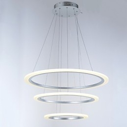 3 טבעת צורת DIY אקריליק תליון אור מנורות תקרה תאורת נברשת