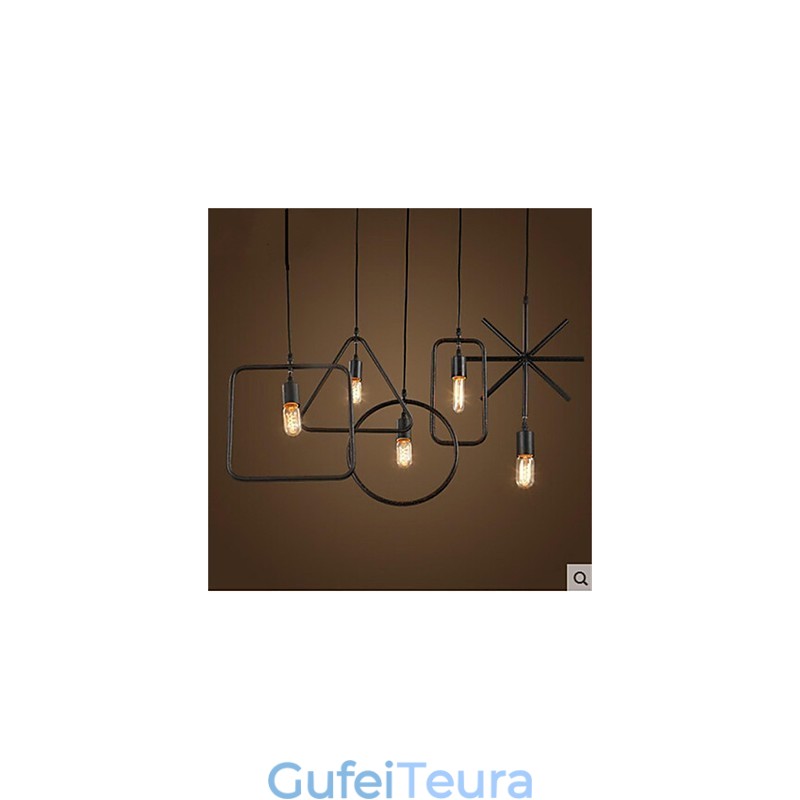 יחיד אמריקאי רטרו 5 צורת ראש נברשת אמנות ברזל