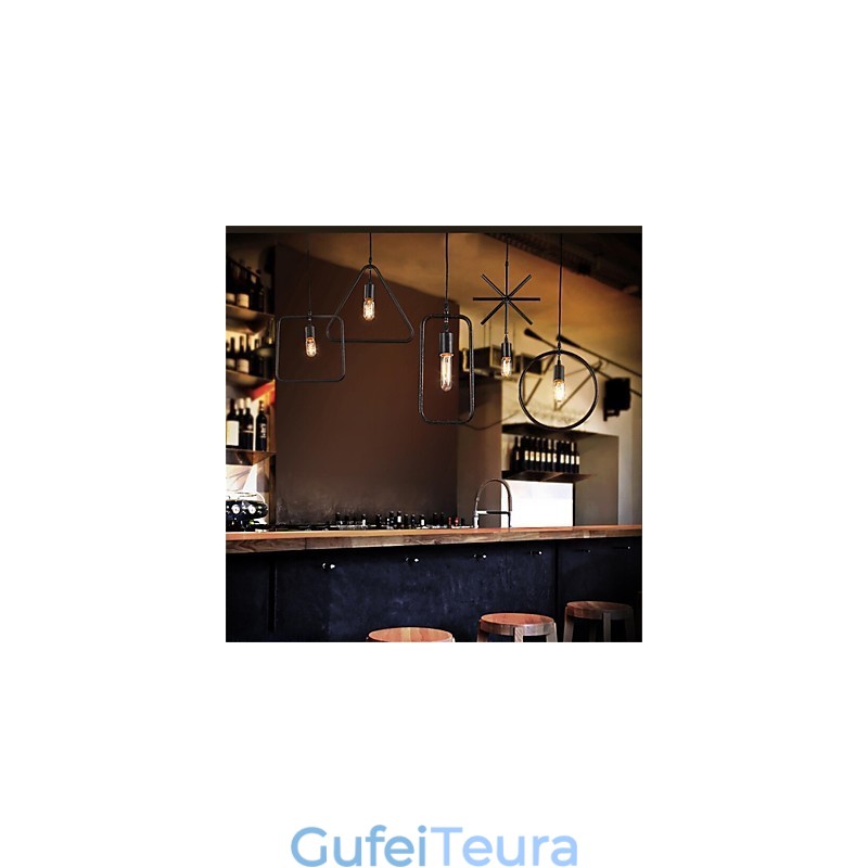 יחיד אמריקאי רטרו 5 צורת ראש נברשת אמנות ברזל