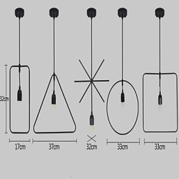 יחיד אמריקאי רטרו 5 צורת ראש נברשת אמנות ברזל