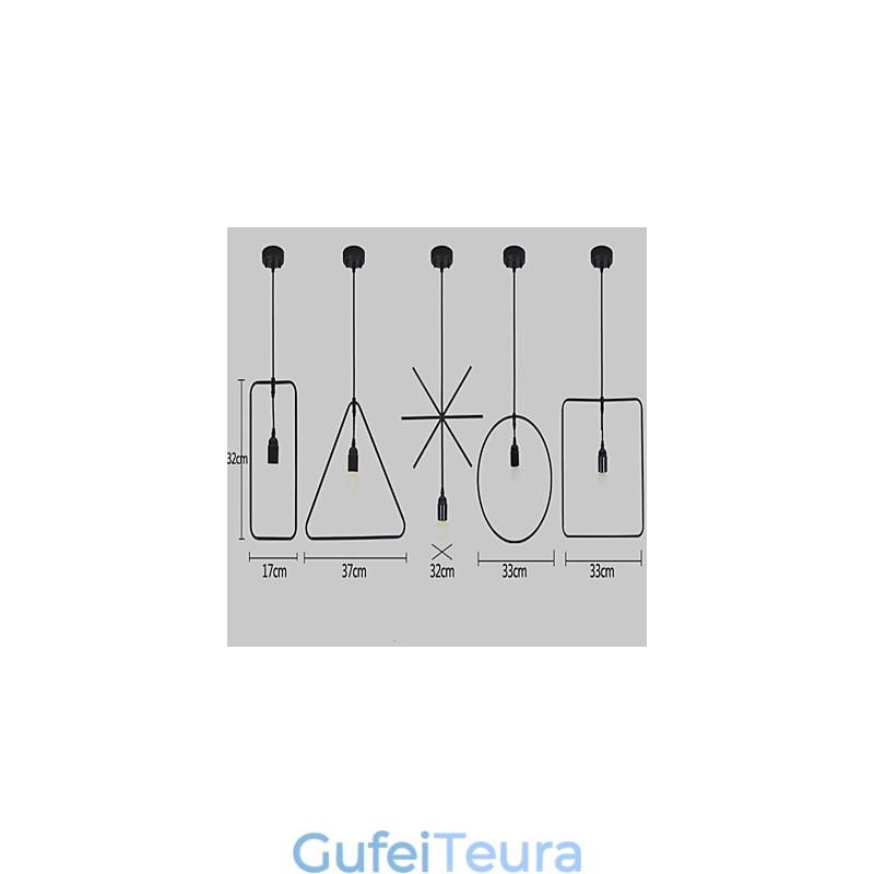 יחיד אמריקאי רטרו 5 צורת ראש נברשת אמנות ברזל