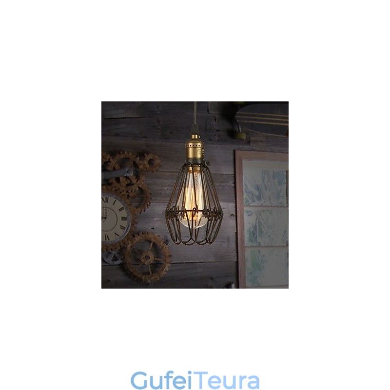 אורות תליון וינטג' בסגנון כפרי אמריקאי משחזר דרכים עתיקות ברזל יצוק כלוב קטן droplight