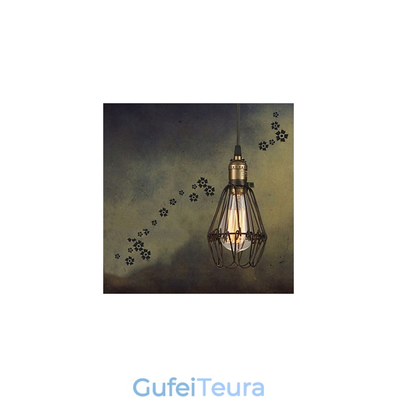 אורות תליון וינטג' בסגנון כפרי אמריקאי משחזר דרכים עתיקות ברזל יצוק כלוב קטן droplight