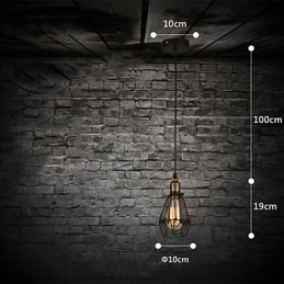 אורות תליון וינטג' בסגנון כפרי אמריקאי משחזר דרכים עתיקות ברזל יצוק כלוב קטן droplight