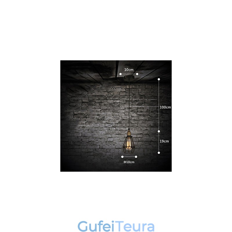 אורות תליון וינטג' בסגנון כפרי אמריקאי משחזר דרכים עתיקות ברזל יצוק כלוב קטן droplight