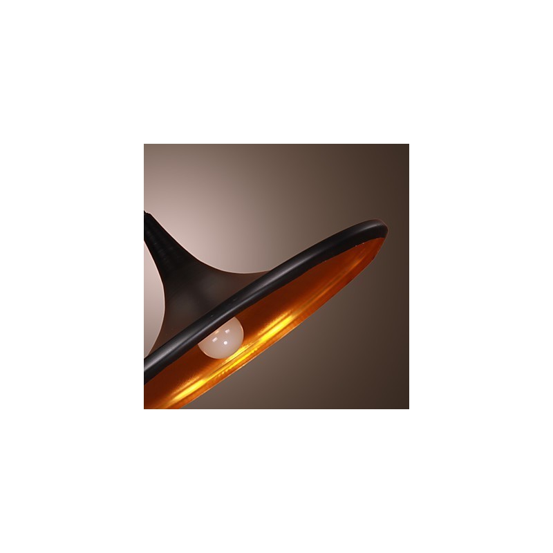 אור תליון אלומיניום עכשווי עם גוון שחור