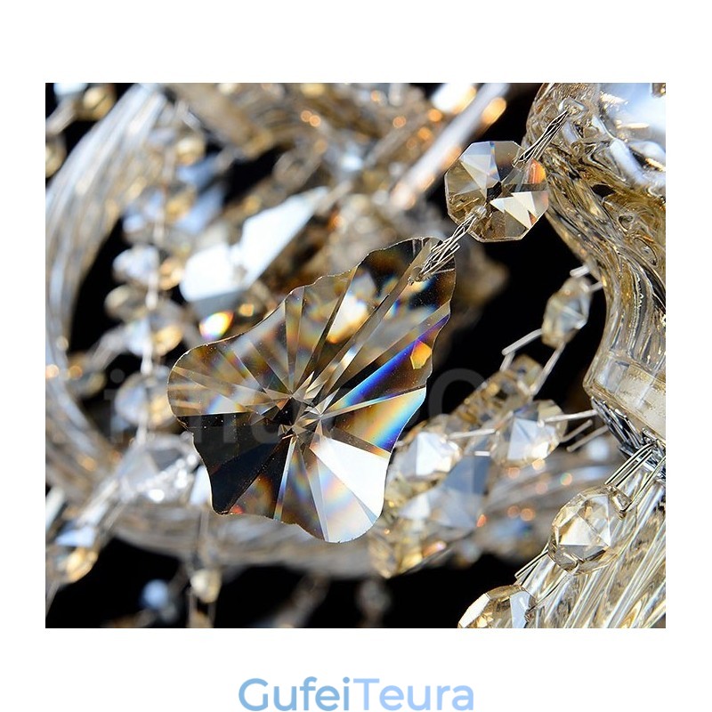 צבע רטרו קוניאק K9 קריסטל מודרני נברשת עם 8 אורות