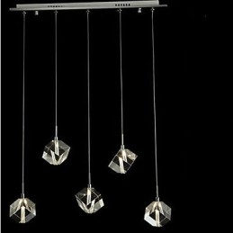 מנורת קריסטל אופנה תליון קריסטל עם חמישה ראשים