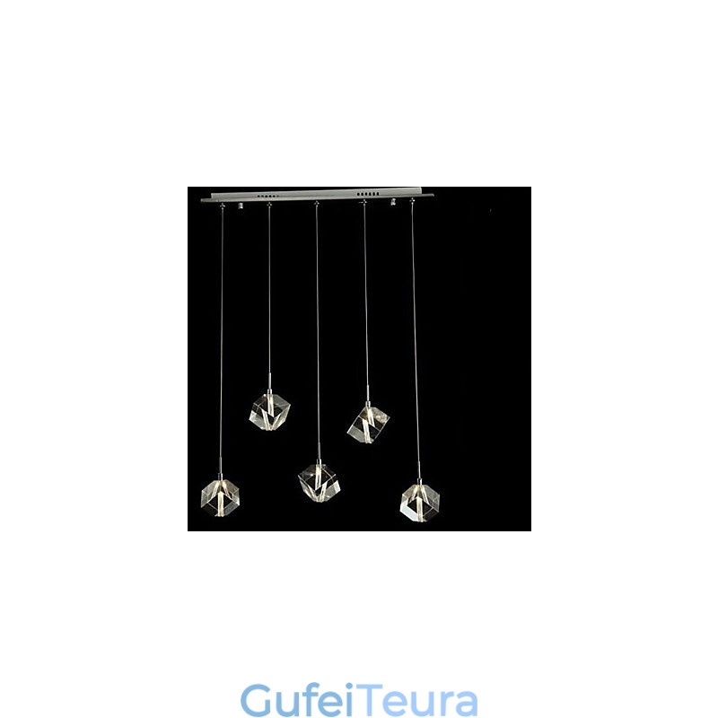 מנורת קריסטל אופנה תליון קריסטל עם חמישה ראשים