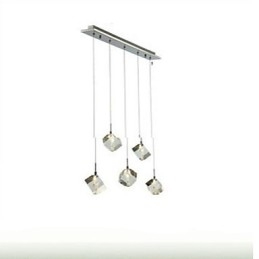 מנורת קריסטל אופנה תליון קריסטל עם חמישה ראשים