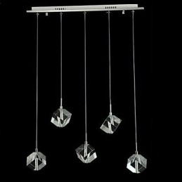 מנורת קריסטל אופנה תליון קריסטל עם חמישה ראשים