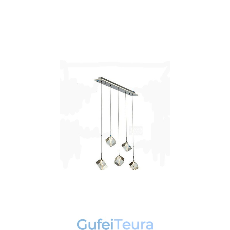 מנורת קריסטל אופנה תליון קריסטל עם חמישה ראשים