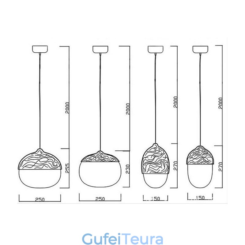 נורדי חוזה פטריות יצירתי אגוזים ראש יחיד מנורת נברשת זכוכית