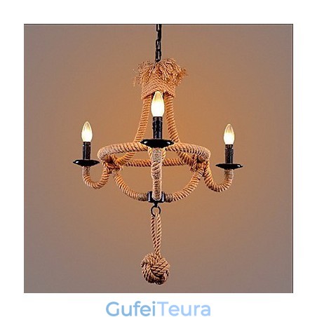 מסורתי קלאסי כפרי לודג' ציור וינטג' רטרו כפרי נברשת מתכת