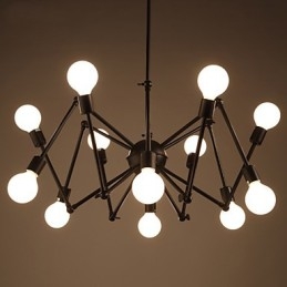 American Loft Black Lights נברשת עכביש ברזל עם 12 ראשים