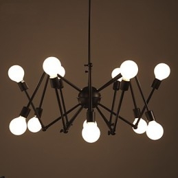 American Loft Black Lights נברשת עכביש ברזל עם 12 ראשים