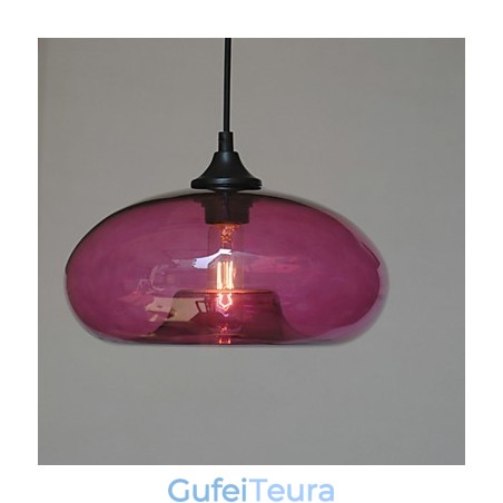 תליון מאפיין מודרני 1 אור עם גוון שקוף