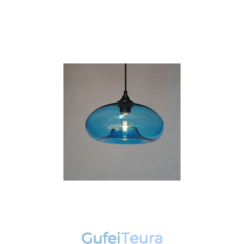 תליון מאפיין מודרני 1 אור עם גוון שקוף