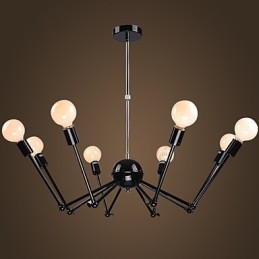 American Loft Black Lights נברשת עכביש ברזל עם 12 ראשים