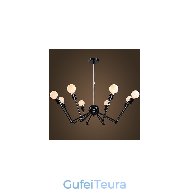 American Loft Black Lights נברשת עכביש ברזל עם 12 ראשים