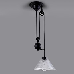 אור תליון וינטג' 1 Light Island Light Foyer תליוני מתכת + גלס