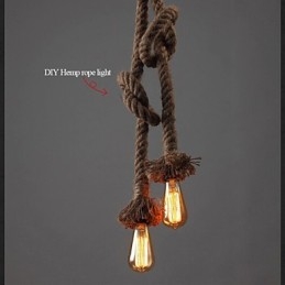 1 אור DIY Art Rope Light Creative Hemp Rope Droplight