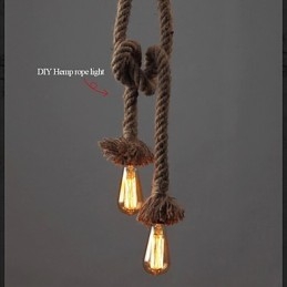 1 אור DIY Art Rope Light Creative Hemp Rope Droplight
