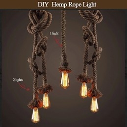 1 אור DIY Art Rope Light Creative Hemp Rope Droplight